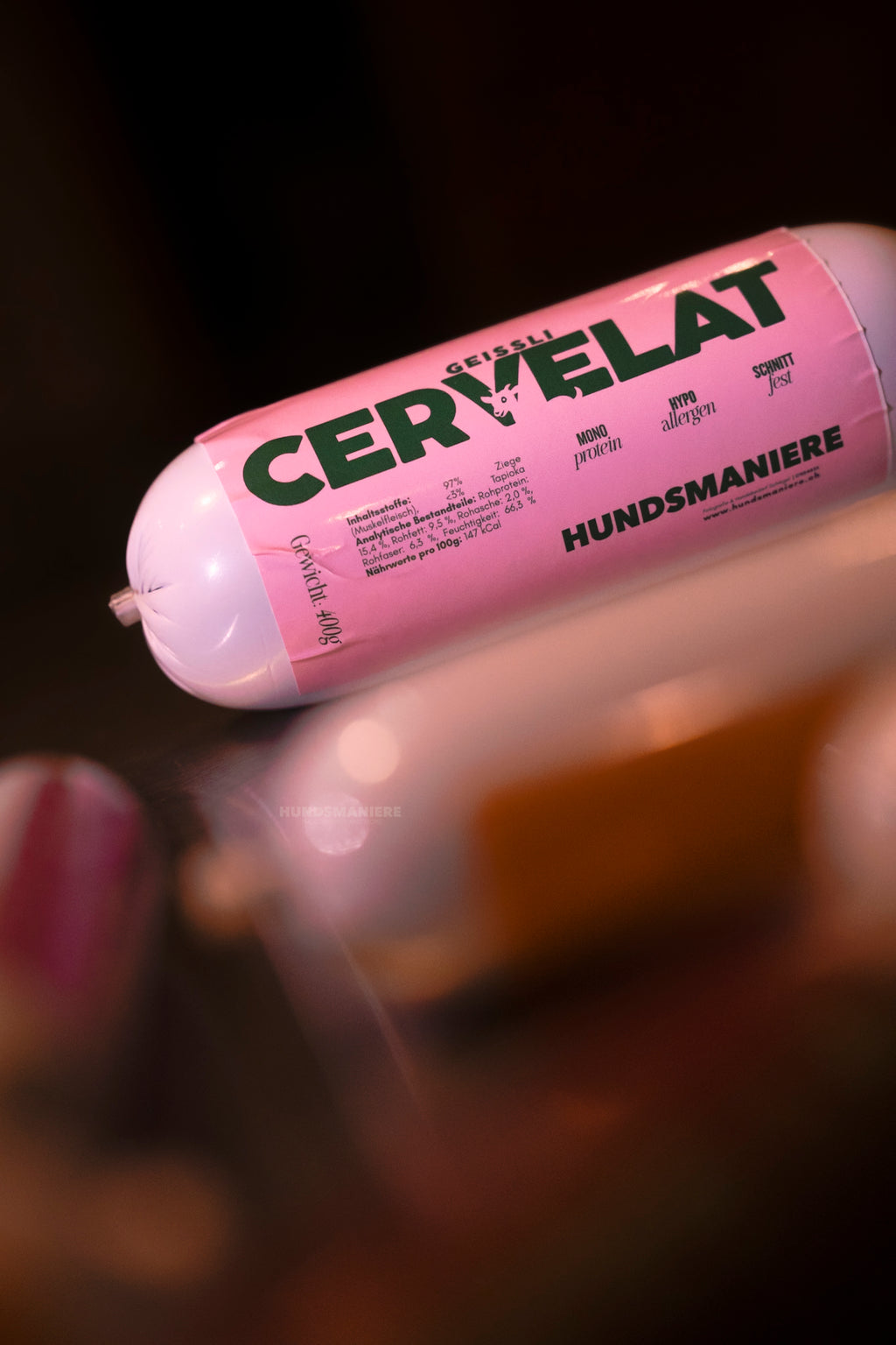 Hunde-Cervelat Ziege | Hundetrainingswurst schnittfest